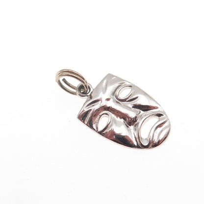 Griffith & Sons 925 Sterling Silver Vintage Tragedy Mask Mini Charm Pendant