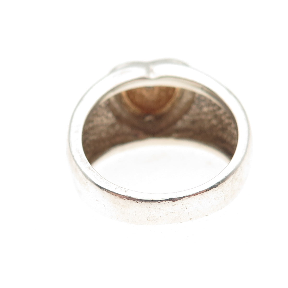 Ross Simons 925 Sterling Silver 14K Gold Vintage Heart Oxidized Ring Size 7