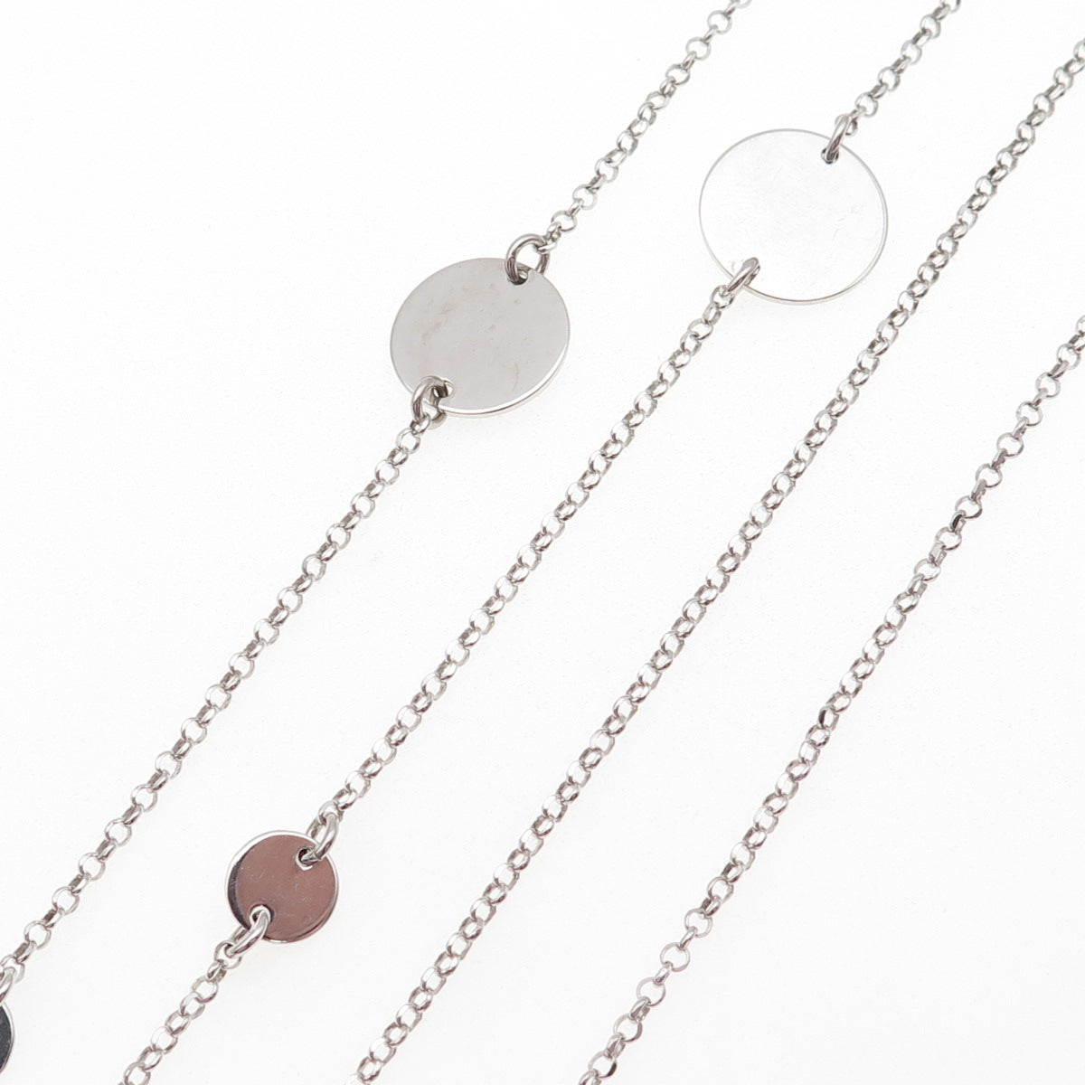 925 Sterling Silver Italy Disc by The Yard Cable Chain Necklace 36"