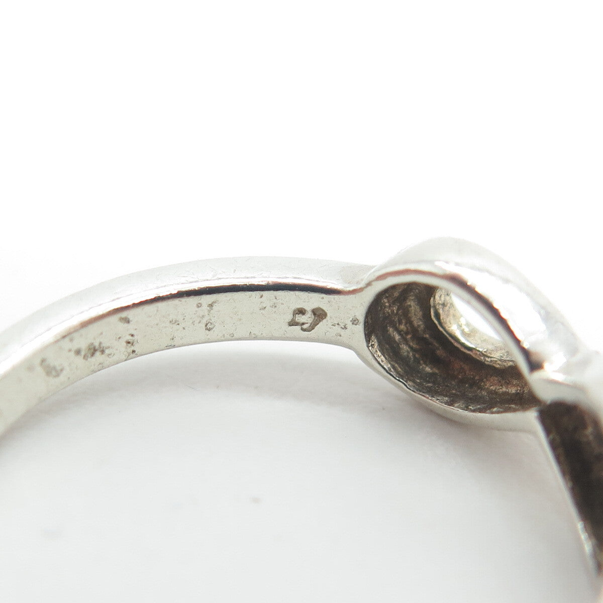 925 Sterling Silver Vintage "You & Me" Infinity Ring Size 7