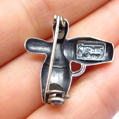925 Sterling Silver Vintage Lang Bowling Skittles Pin Brooch