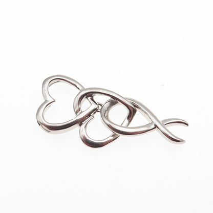 925 Sterling Silver Interlocked Couple Heart Slide Charm Pendant