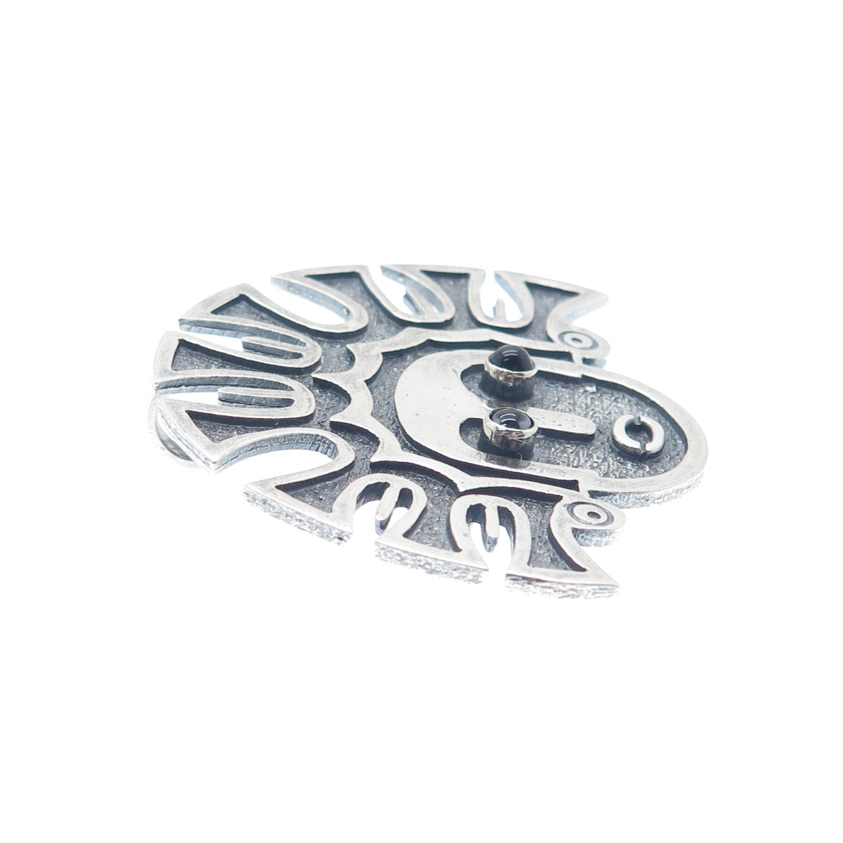 925 Sterling Silver Vintage Ecuador Tribal Goddess Oxidized Pin Pendant