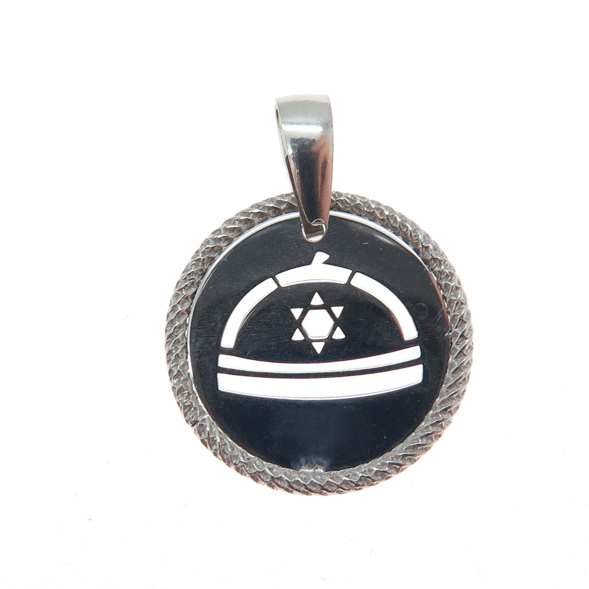 925 Sterling Silver Vintage Italy Star of David Judaica Minimalist Charm Pendant