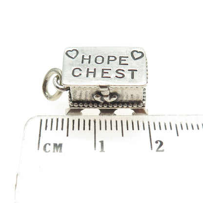 BEAU 925 Sterling Silver Antique Hope Chest Locket 3D Charm Pendant