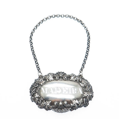ROBINSON EDKINS & ASTON 925 Sterling Antique 1836 Birmingham Madeira Bottle Tag