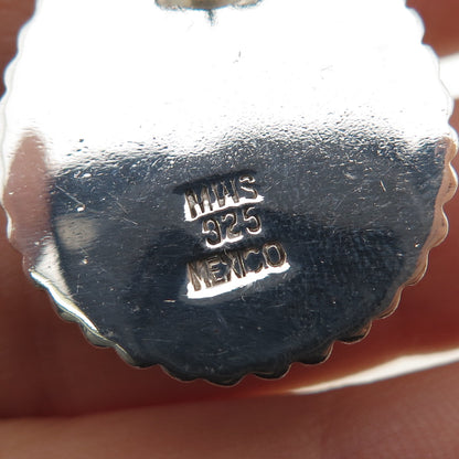 Mark Washerman Samara 925 Sterling Vintage Mexico Black Onyx Oxidized Earrings