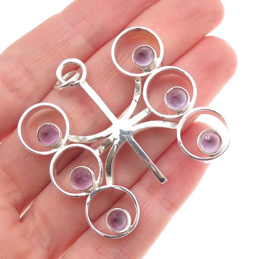 Kultaseppa Salovaara Sterling Vintage Finland Real Amethyst Modernist Pendant