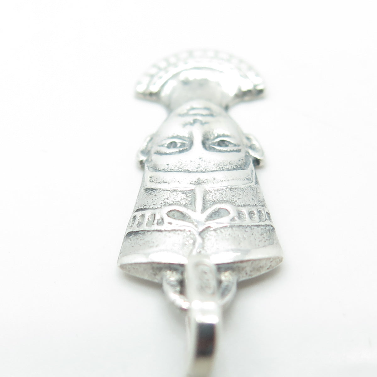 925 Sterling Silver Vintage Italy Egyptian Pharaoh Nefertiti Charm Pendant