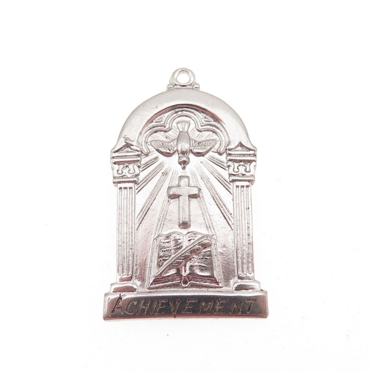 SK & F 925 Sterling Silver Vintage Achievement Religious Charm Pendant