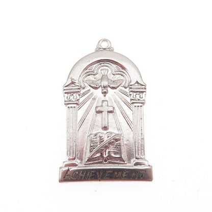 SK & F 925 Sterling Silver Vintage Achievement Religious Charm Pendant