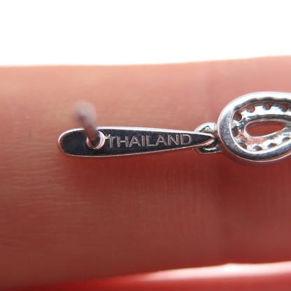 925 Sterling Silver Real Round-Cut Diamond Infinity Dangle Earrings