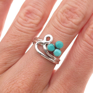 Old Pawn 925 Sterling Silver Vintage Southwestern Turquoise Ring Size 6.25