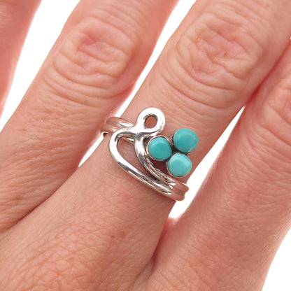 Old Pawn 925 Sterling Silver Vintage Southwestern Turquoise Ring Size 6.25
