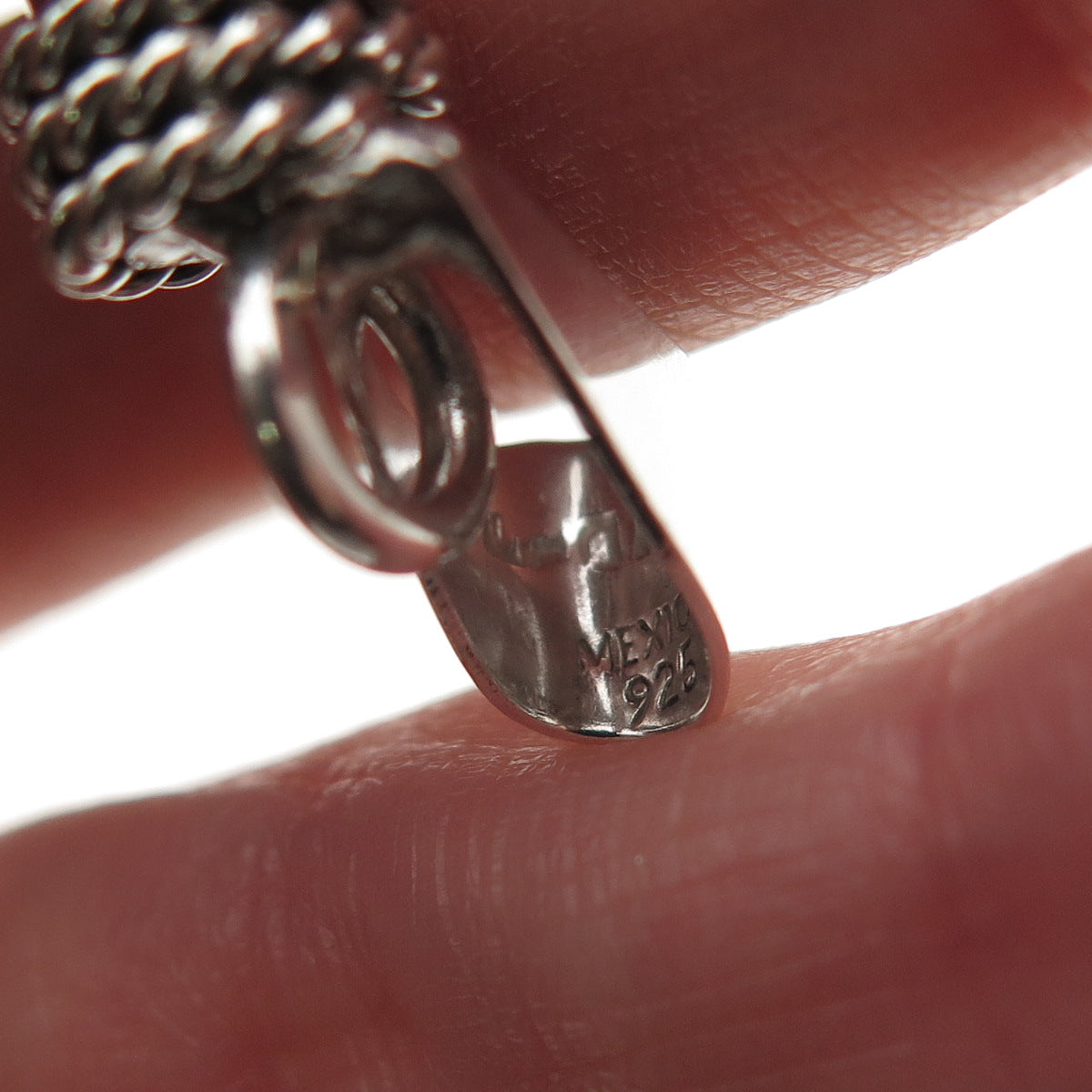 925 Sterling Silver Vintage Mexico Roped Cross Pendant