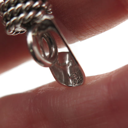 925 Sterling Silver Vintage Mexico Roped Cross Pendant