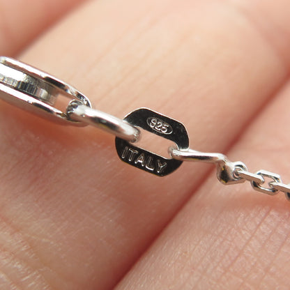925 Sterling Silver Round-Cut C Z Baby Shoe Cable Chain Necklace 16"