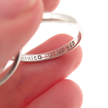 925 Sterling Silver Vintage Mexico Interlocked Trinity Band Ring Size 8.5