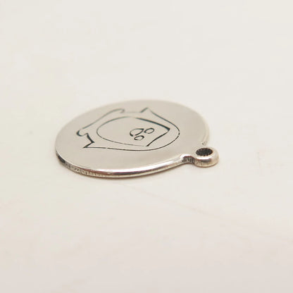 925 Sterling Silver USA Two In Town Penguin Charm Pendant