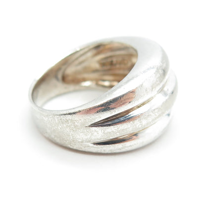 CHAPAL ZENRAY 925 Sterling Silver Vintage Modernist Ribbed Ring Size 6.75
