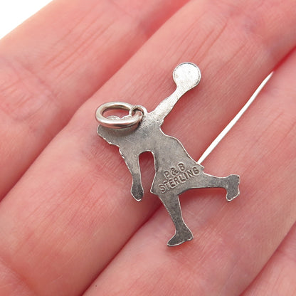 Paye & Baker 925 Sterling Silver Vintage Female Bowler Mini Charm Pendant