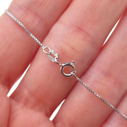 925 Sterling Silver Round-Cut C Z Letter G Initial Box Chain Necklace 18"