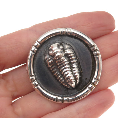 Hyman Co. 925 Sterling Silver Vintage Trilobite Fossil Oxidized Pin Brooch