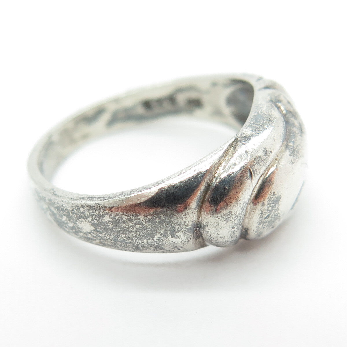 CHAPAL-ZENRAY 925 Sterling Silver Vintage Ribbed Ring Size 6.75