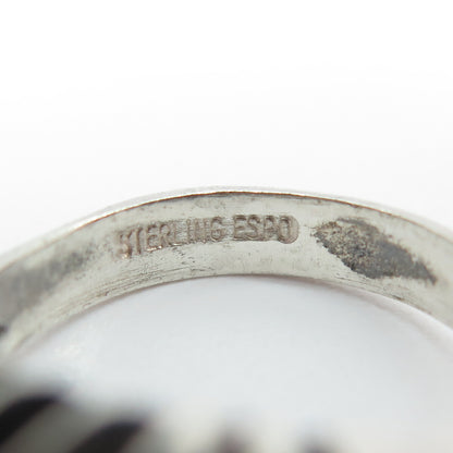 J. ESPOSITO 925 Sterling Silver Vintage Ribbed Ring Size 6.25
