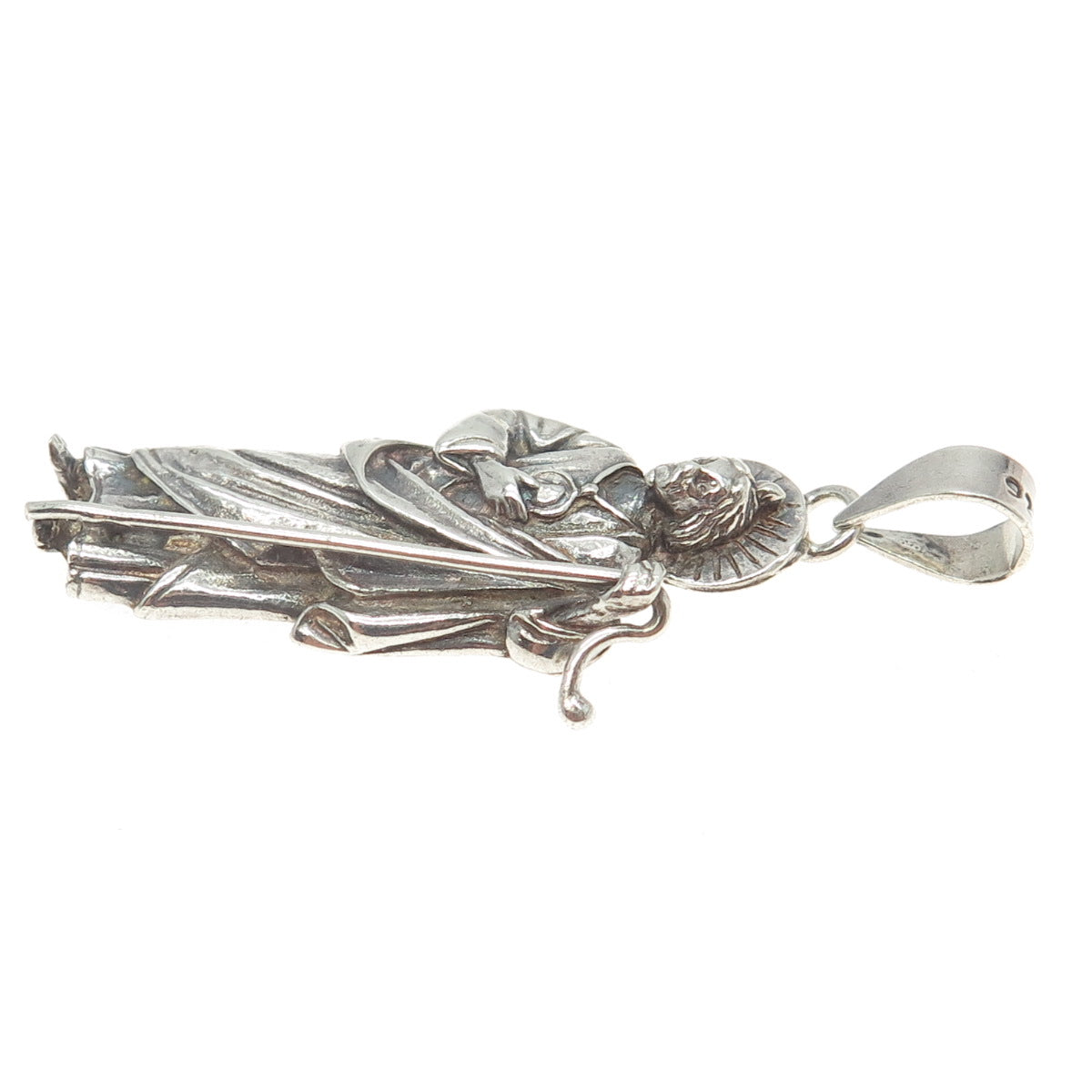 925 Sterling Silver Vintage St. Jude Religious Pendant