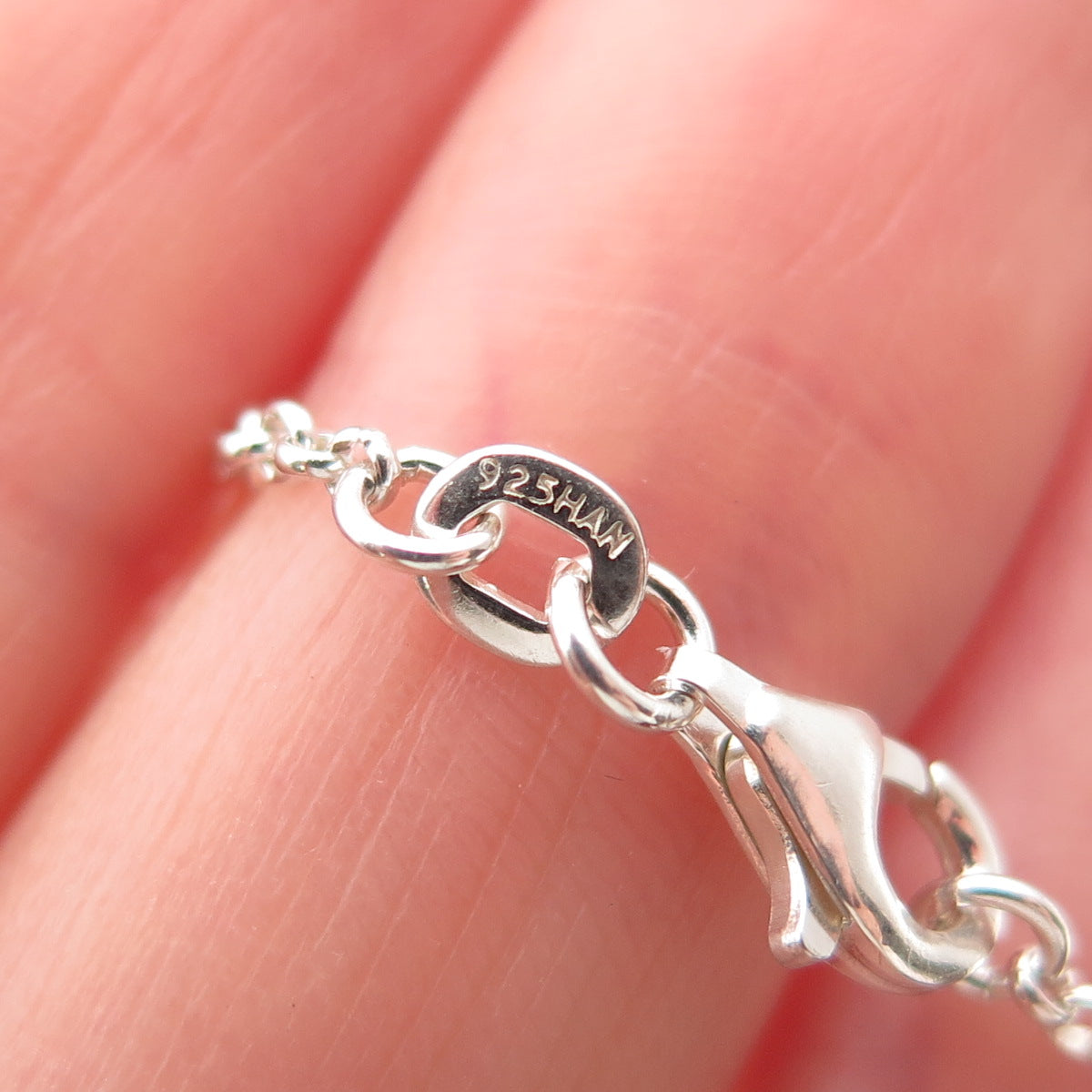 Han 925 Sterling Silver Rolo Chain Necklace 18"