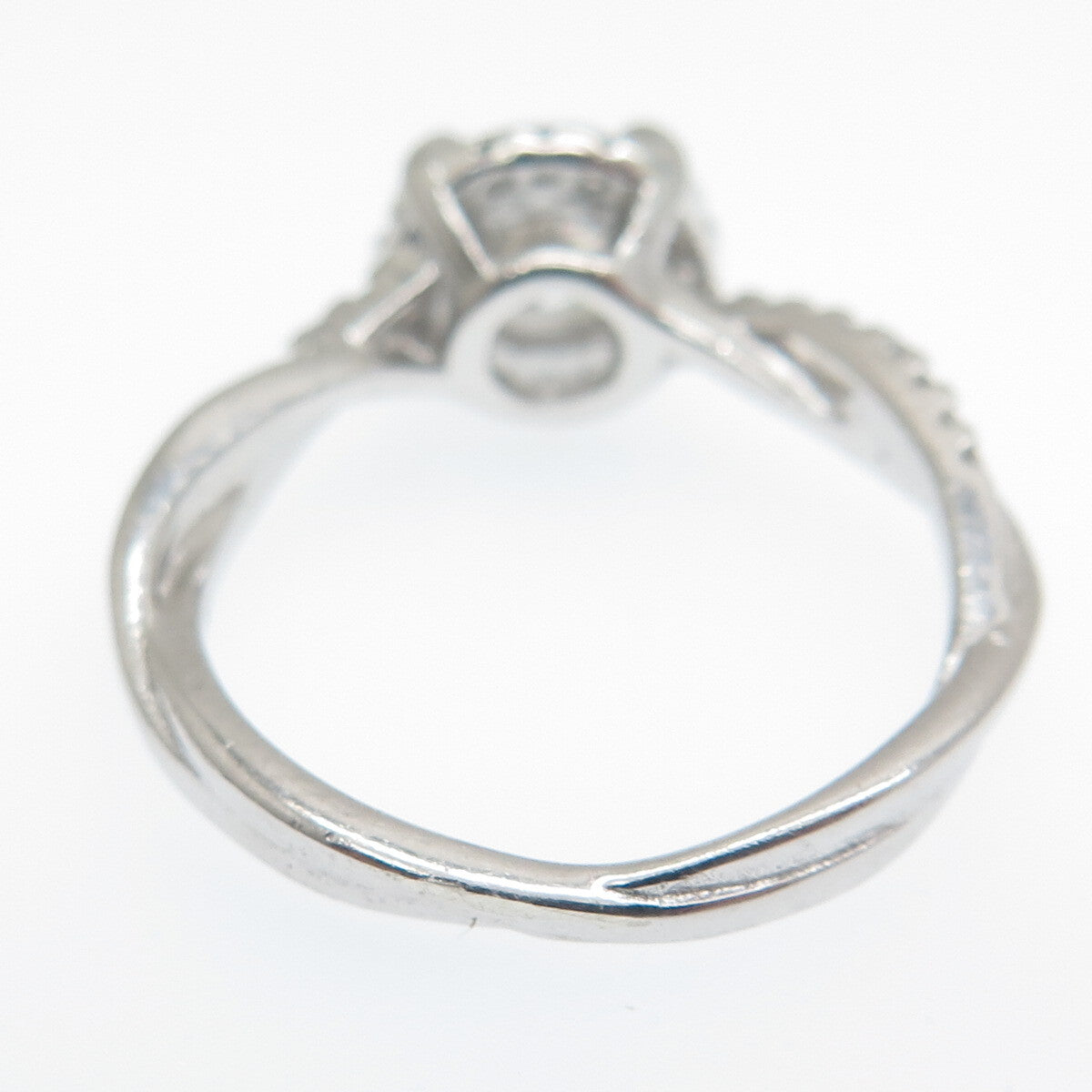 925 Sterling Silver Round-Cut C Z Engagement Ring Size 7