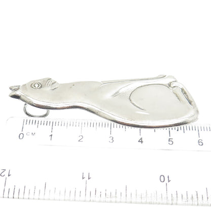 CHAPAL ZENRAY 925 Sterling Silver Vintage Cat Pin Pendant