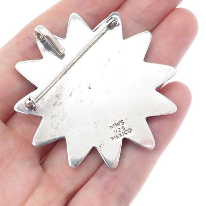 MWS Mark Wasserman Samara 925 Sterling Silver Vintage Mexico Flower Pin Pendant
