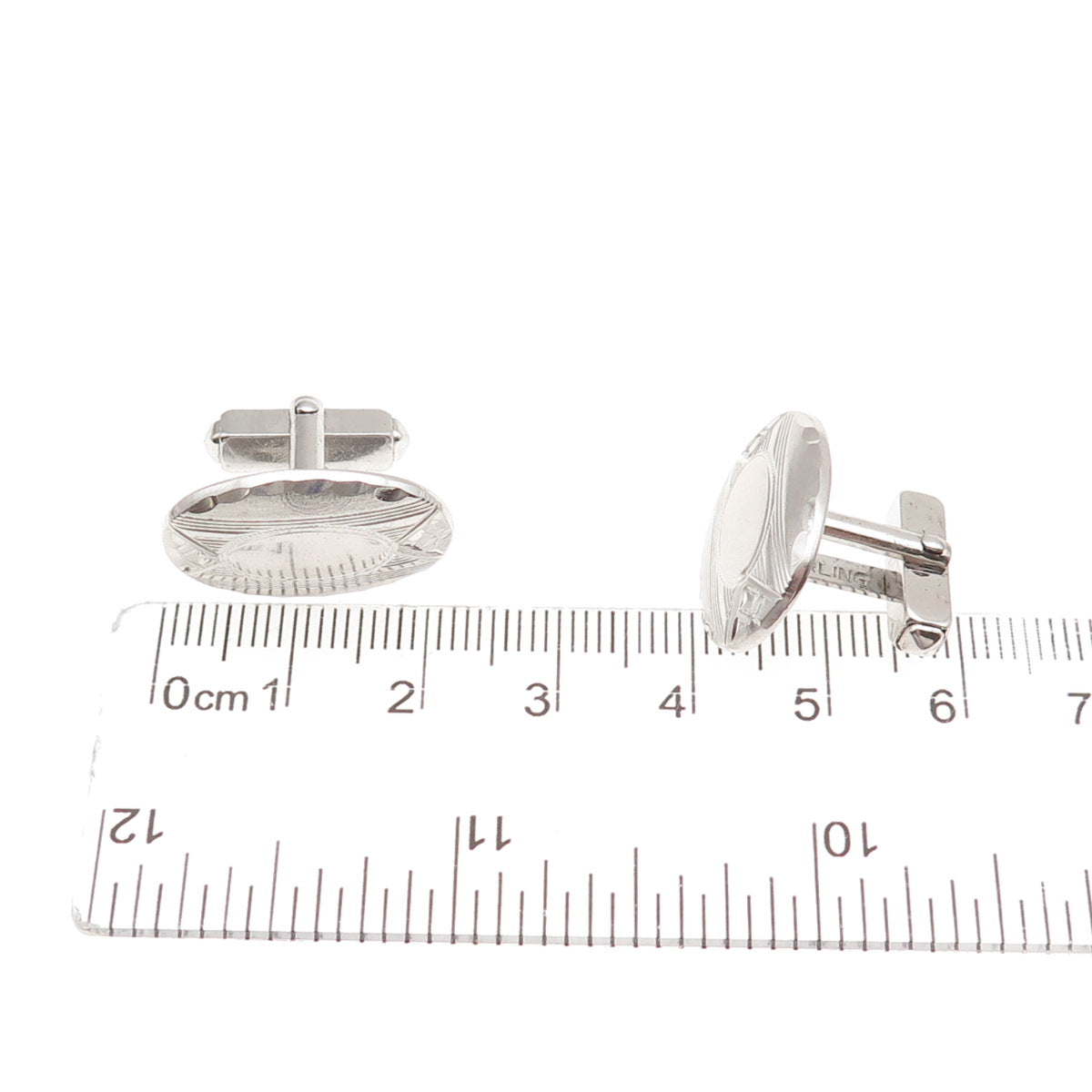 Anson 925 Sterling Silver Antique Art Deco Oval Cufflinks