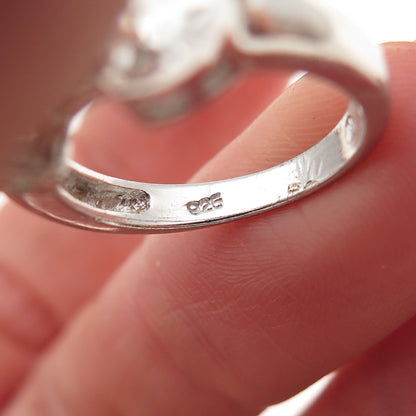 925 Sterling Silver Multi-Cut C Z Engagement Ring Size 5