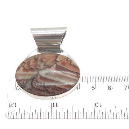 GENEVA RAMONE Silver Creations Old Pawn 925 Sterling Vintage Agate Slide Pendant