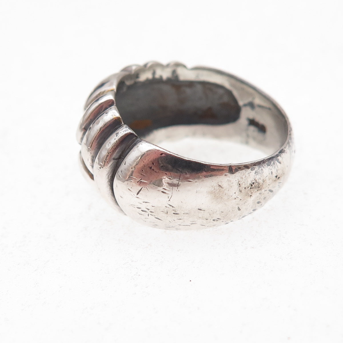Bogart 925 Sterling Silver Vintage 1988 London Modernist Oxidized Ring Size 6.75