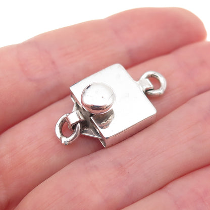 925 Sterling Silver Vintage Mexico Bracelet / Necklace Box Clasp