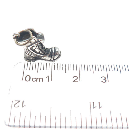 CABI 925 Sterling Silver 2-Tone Vintage Boot Minimalist Oxidized Charm Pendant