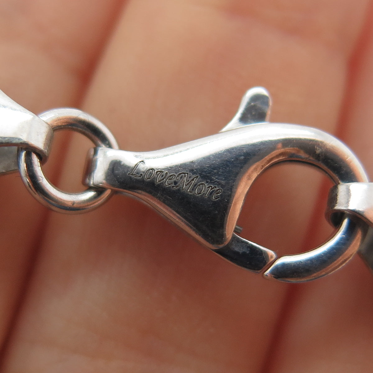 SAMARA SJD 925 Sterling Silver Real Diamond X Shape Byzantine Link Bracelet 7"