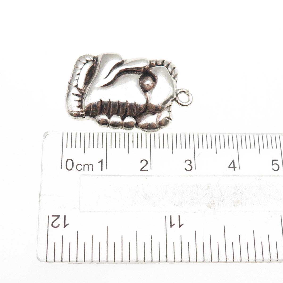 RED 925 Sterling Silver Vintage Tribal Face Oxidized Charm Pendant