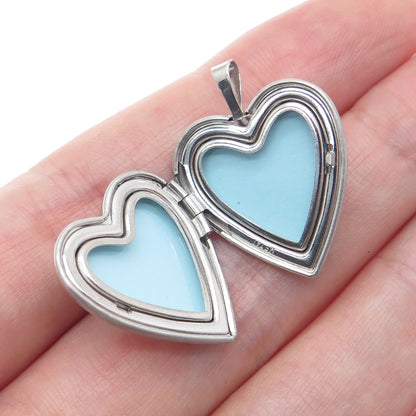 925 Sterling Silver Cross Heart Locket Minimalist Pendant