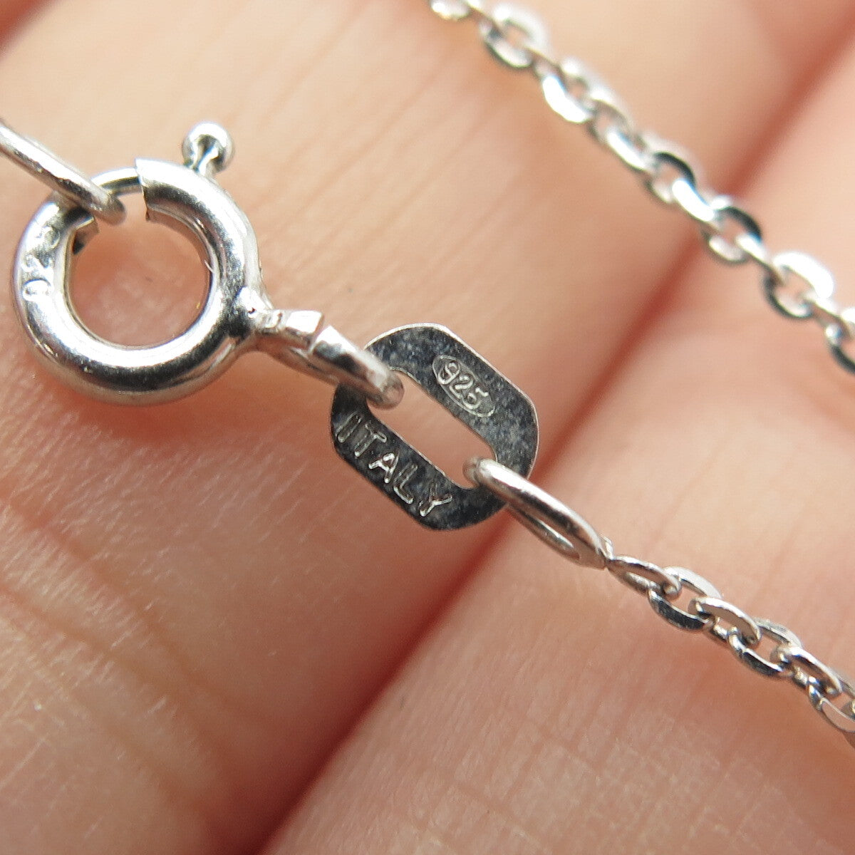 925 Sterling Silver Round-Cut C Z Double Heart Cable Chain Necklace 16"