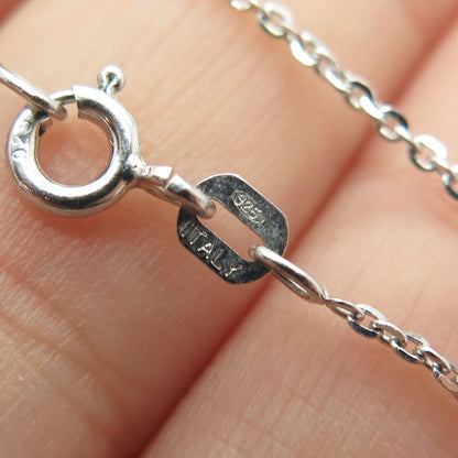 925 Sterling Silver Round-Cut C Z Double Heart Cable Chain Necklace 16"