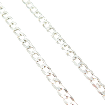 P. LUX 925 Sterling Silver Italy Curb Chain Necklace 20"