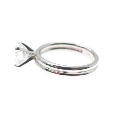 925 Sterling Silver Round-Cut C Z Engagement Ring Size 8.25