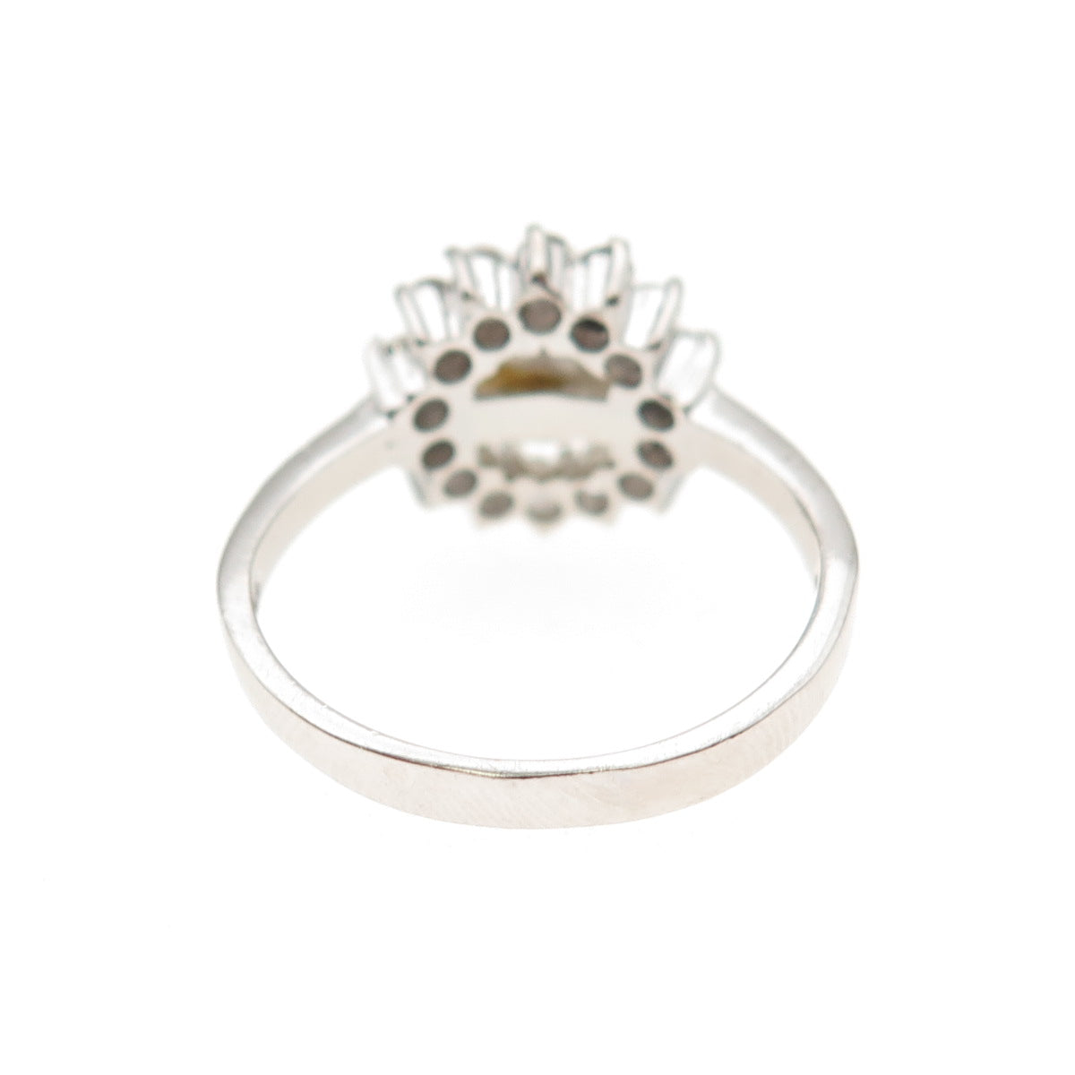 925 Sterling Silver Vintage Faux Pearl & Round-Cut C Z Ring Size 6.75