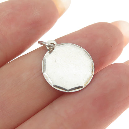 EMIL CHRISTANSEN 830S Silver Vintage Denmark Round Tag Charm Pendant