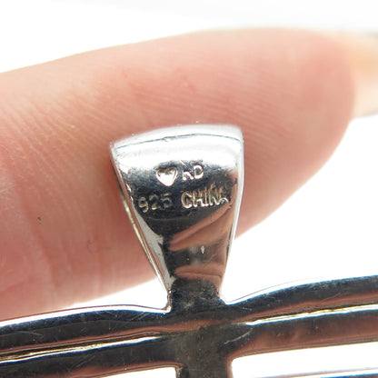 925 Sterling Silver Real Turquoise Gemstone Leaf Pendant / Pin Brooch